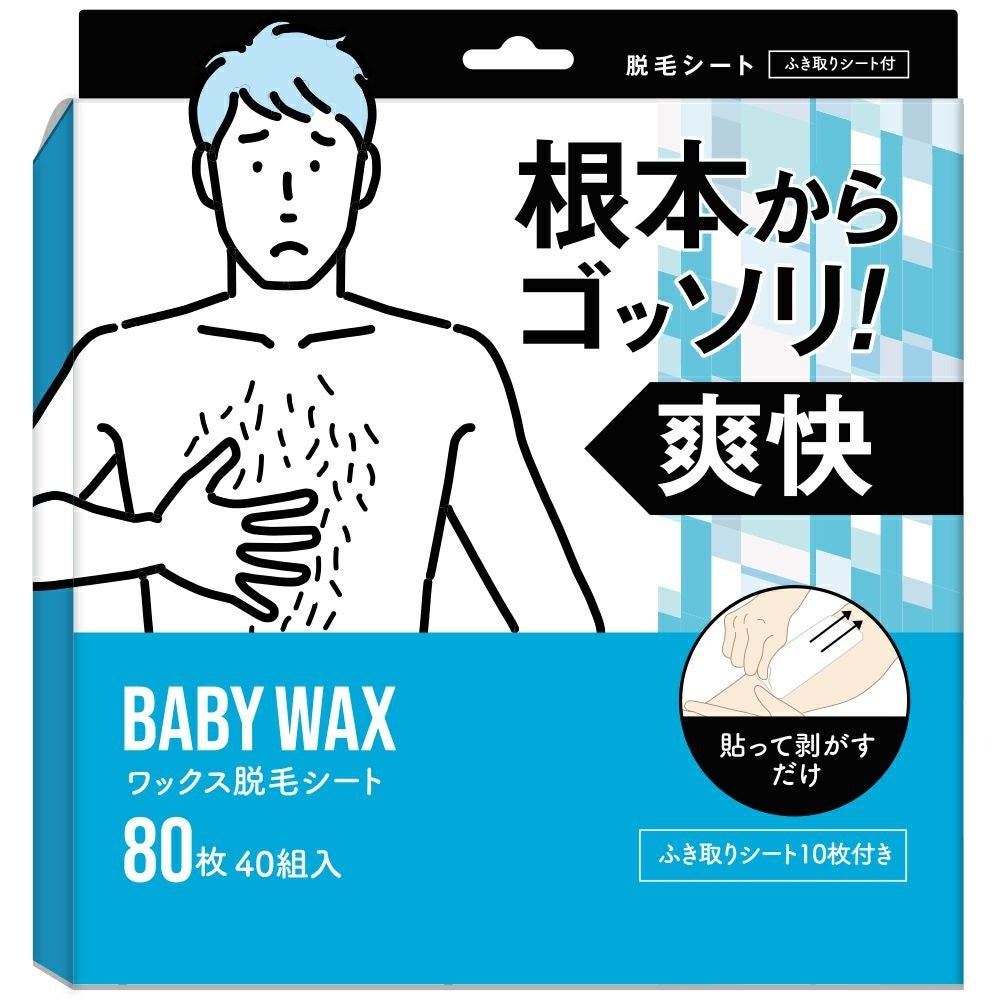 【累計売上個数25万個のBABY WAX】根本からゴッソリ！ワックス脱毛シートが6月12日（月）に新発売！のサブ画像1